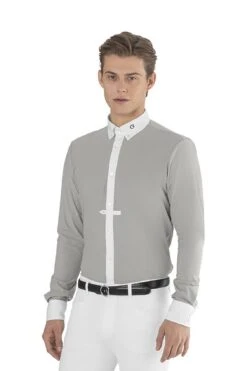 EGO7 BW Heren Show Shirt Lange Mouwen Ice Grey