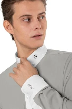EGO7 BW Heren Show Shirt Lange Mouwen Ice Grey 7 EGO7 BW Heren Show Shirt Lange Mouwen Ice Grey -Paardensport image 254