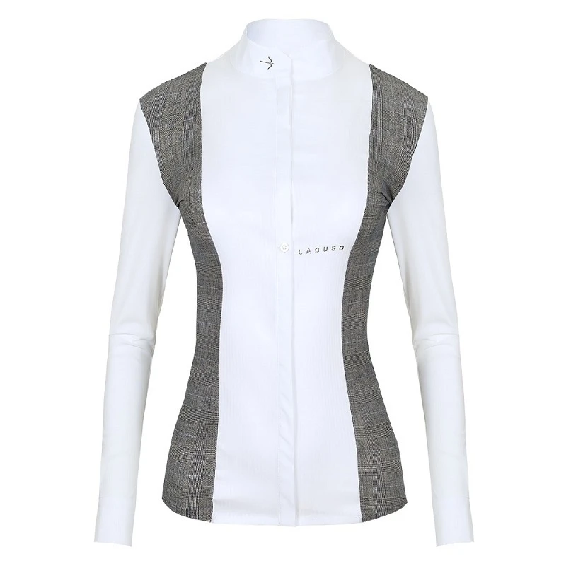 Laguso Janne Dames Wedstrijdshirt Glencheck Grijs 1 Laguso Janne Dames Wedstrijdshirt Glencheck Grijs
