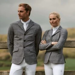 Laguso Jane Midi Dames Wedstrijdjasje Glencheck Grijs -Paardensport image 83